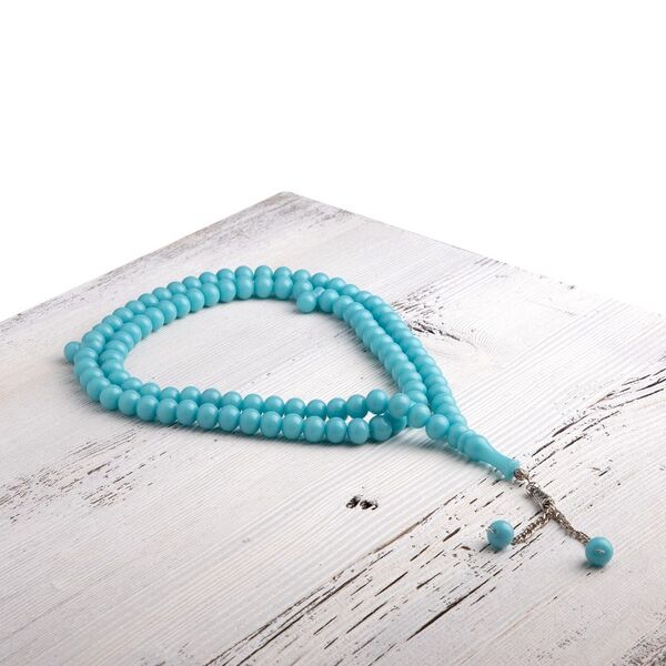 Baby Blue Mono Salah Beads (99 beads) 14 mm.