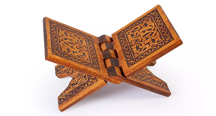 Burned Wooden Rehal Book rest Mini Size  35 cm