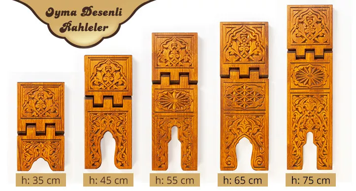 Carved Wooden Rehal Book rest Big Size  65 cm - Thumbnail