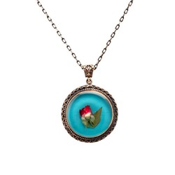 Flower Rose Handmade Authentic Resin Flower Necklace Jawshan (1769-1) - Thumbnail