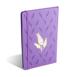 Lilac Striped Notebook, Hardcover - Thumbnail