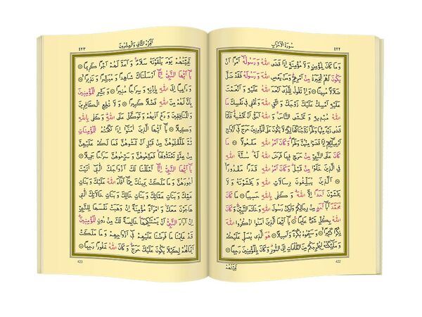 Medium Size Colour Qur'an Al-Kareem (With Box, Gilded, Stamped)