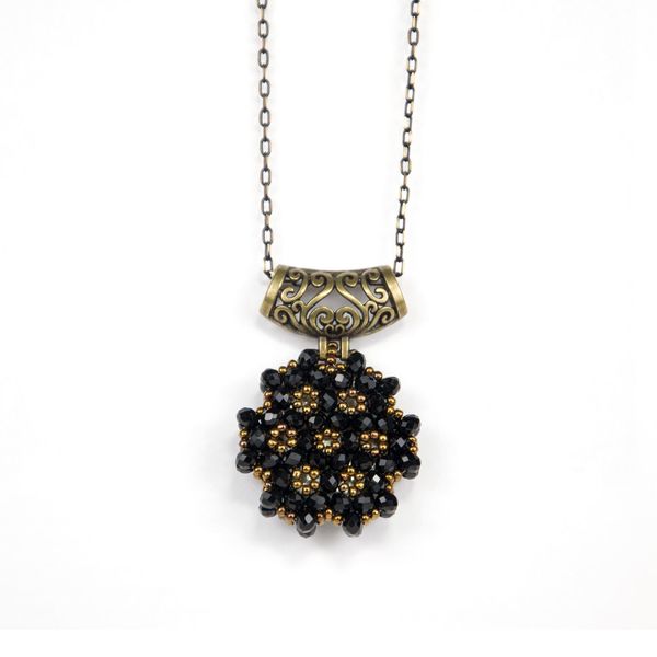 Necklace Jawshan Black (Cristal, Round)