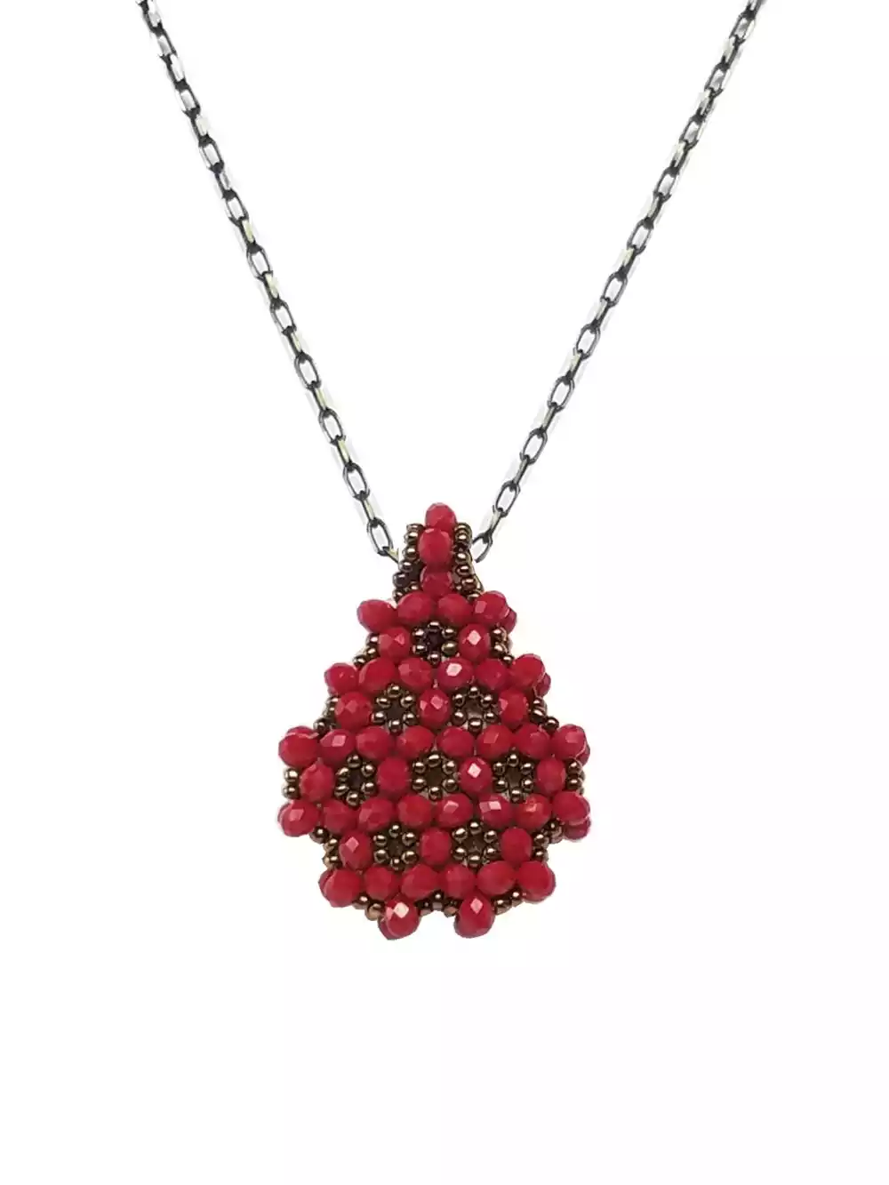 Necklace Jawshan Red (Cristal, Drop)