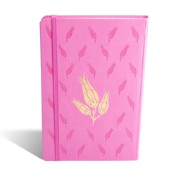 Pink Striped Notebook, Hardcover - Thumbnail