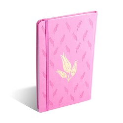 Pink Striped Notebook, Hardcover - Thumbnail