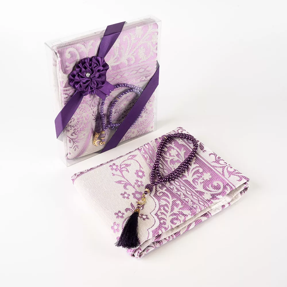 Salah Beads + Prayer Mat Set (Purple) - Thumbnail