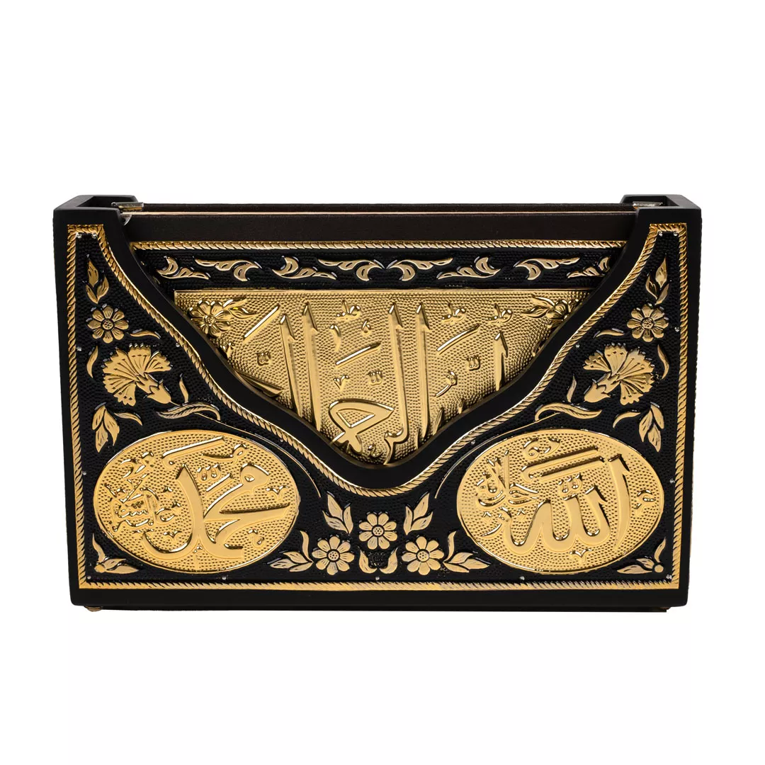 Silver Colour Plated Gilded Qur'an al-Kareem With V-Style Case (Bag Size) - Thumbnail