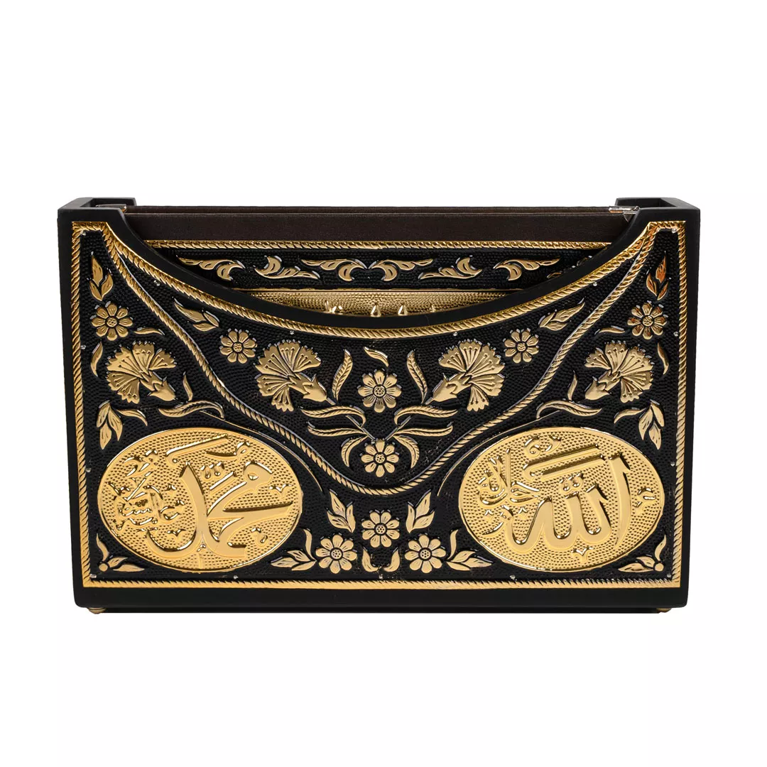 Silver Colour Plated Gilded Qur'an al-Kareem With V-Style Case (Bag Size) - Thumbnail